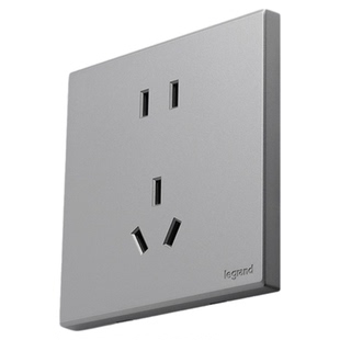 罗格朗开关插座面板画采银色一开单控灯按钮床头五孔86家用遮丑盖