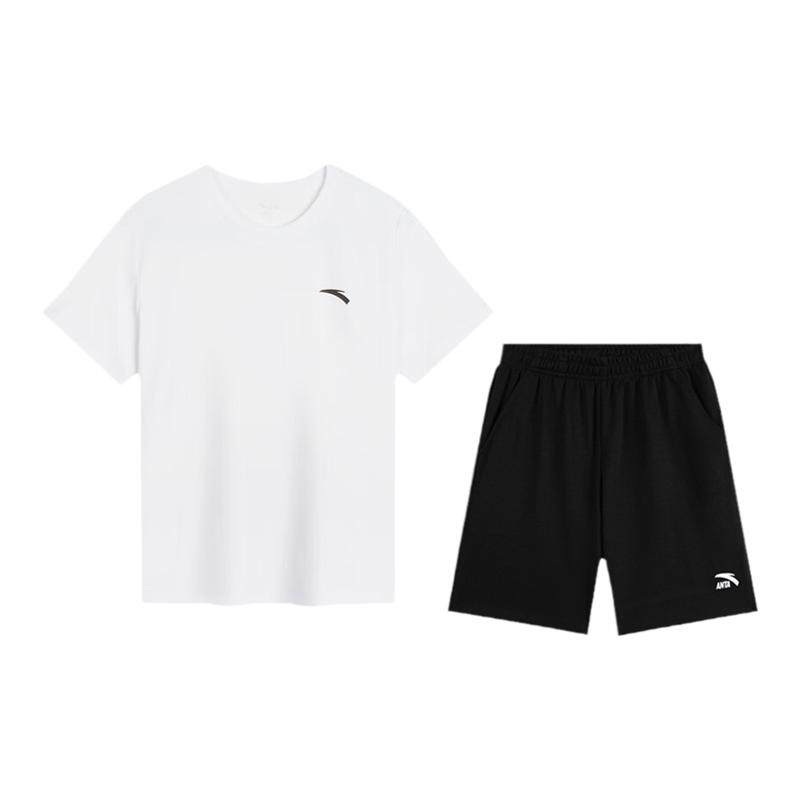 安踏男童短袖套装速干夏装运动服