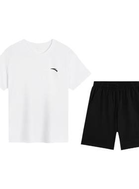 安踏男童短袖套装速干夏装运动服