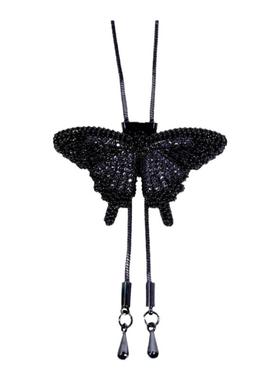 蓝蝴蝶多形状胸针卫衣链手工项链