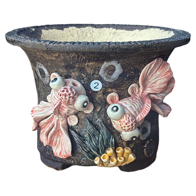 花器手工粗陶花盆法师老桩盆青藤