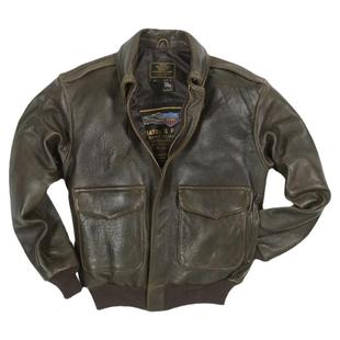美国原产COCKPIT 复古A2 100mission飞行员皮夹克 A-2真皮皮衣男