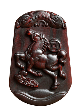 小叶紫檀本命年生肖马年吊坠