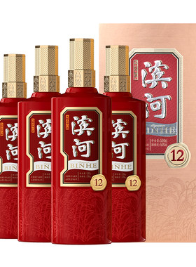 滨河12年50度白酒年份酒红瓶喜宴