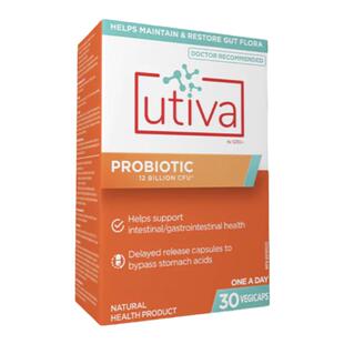 加拿大 Utiva Probiotic益生菌胶囊120亿活性益生菌 肠道健康支持