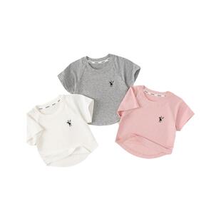 INSbobo儿童短袖2026夏季T恤新款洋气宝宝刺绣女童夏天衣服上衣潮