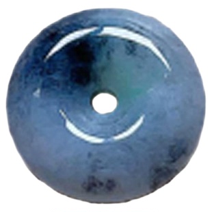 天然A货翡翠乳白飘花乌鸡平安扣13.5_15.5缅甸玉石山水意境小圆扣