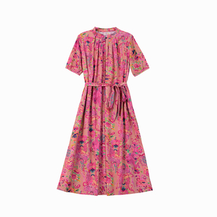 夏季新款时尚中老年妈妈棉绸睡裙宽松休闲洋气女士家居服连衣裙