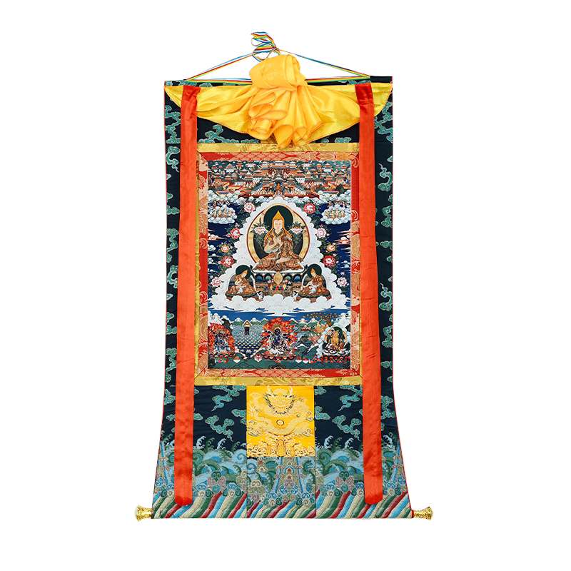 客厅中式宗喀巴矿物唐卡