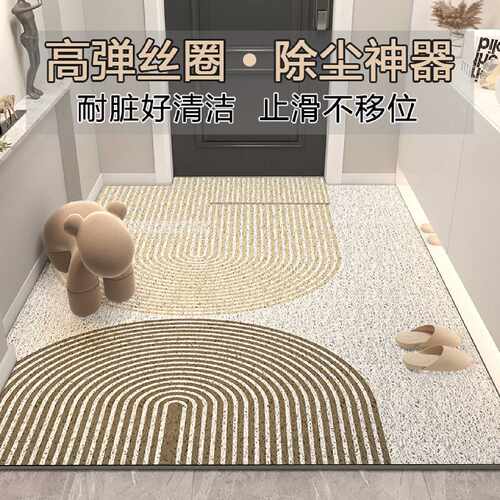 入户门地垫丝圈高级奶油风耐脏免洗可裁剪进门垫子家用大门脚垫