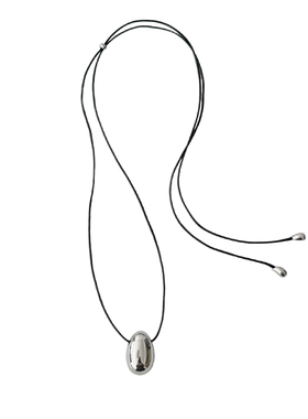 SAMPAN小众设计黑绳水滴项链