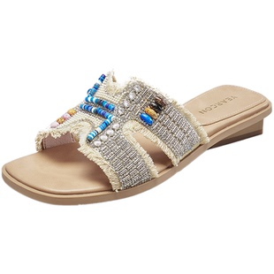 意尔康女鞋夏天女士凉鞋外穿凉拖波西米亚度假风配裙子海边沙滩鞋