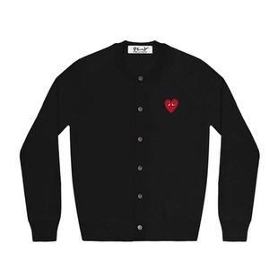 日系潮牌爱心刺绣针织开衫女装毛衣外搭圆领春季上衣百搭羊毛外套