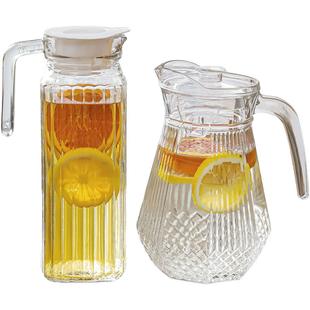 冷水壶玻璃耐高温凉水壶大容量茶壶家用凉水杯开水容器果汁壶扎壶