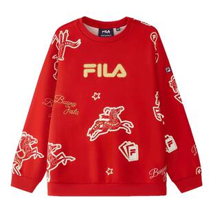 【抓马新年】FILA斐乐儿童卫衣2026春新款男女童新年款套头上衣