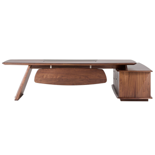 北美黑胡桃木书桌家用书房大桌子全实木老板桌去客厅化大桌高级感