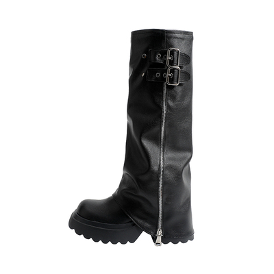 【现货！！免费试穿】牛皮裤管靴