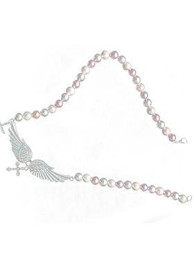 网红镶钻翅膀蹦迪新款锁骨链珍珠