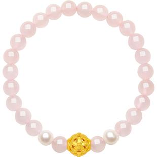 周六福黄金手绳足金女款定价花意金绣球手链送女朋友新年礼物官方