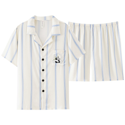 芬腾正品情侣冰丝短袖套装家居服