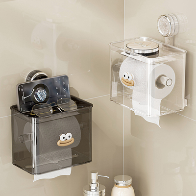 吸盘卷纸挂架卫生间厕所纸巾盒壁挂卷纸筒盒手纸抽纸置物架厕纸盒