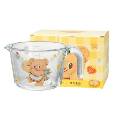摩登&黄油小熊联名可爱玻璃量杯