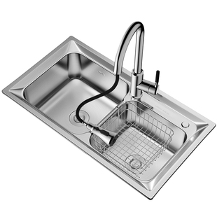 箭牌水槽洗菜盆厨房台下盆304不锈钢双槽套餐洗碗池大水池家用