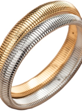 细版中古风弹力手镯钛钢