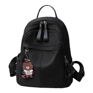 牛津布黑色双肩包女新款背包妈妈包后背包女士小巧小号防水出门包