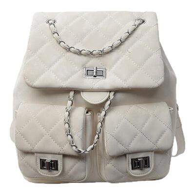 菱格可爱小众学院风双肩包女包