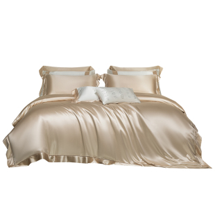 真丝四件套重磅25姆米床单高档被套双面100%桑蚕丝绸定制床上用品