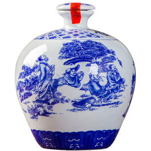 陶瓷酒瓶5斤装青花专用泡酒坛子古风酒壶家用定制散装白酒空瓶子