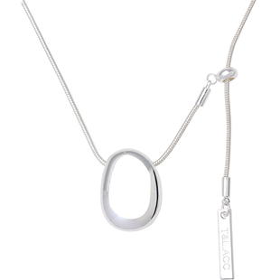 方糖家 时髦秋冬银色光面水滴蛇骨抽拉毛衣链2026新款高级感项链