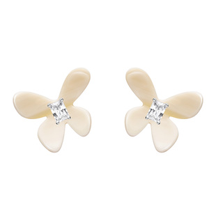 [HEFANG何方奥莱]蝴蝶方糖耳环薄荷曼波轻奢高级感耳夹新年礼物