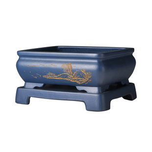 宜兴紫砂盆景盆 马槽长方形假山造景盆小叶紫檀桌面盆景花盆清仓