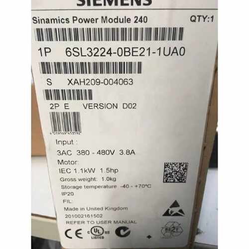 议价6SL3224-0BE21-1UA0西门子G120 1.1KW功率模块6SL32240BE211U