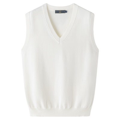 东京岁时记白色V领套头针织马甲