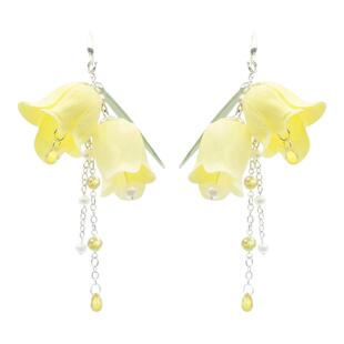 PP饰品花筵｜夏天度假黄色花朵珍珠流苏耳环女小众设计感耳饰耳钩