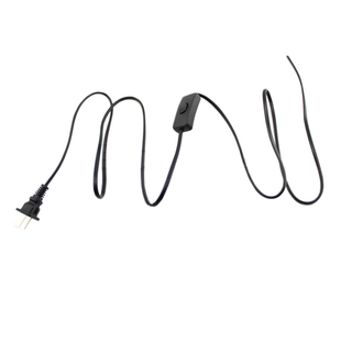 1.8米纯铜黑色带开关插头电线两脚扁插头带303开关线上开关电源线