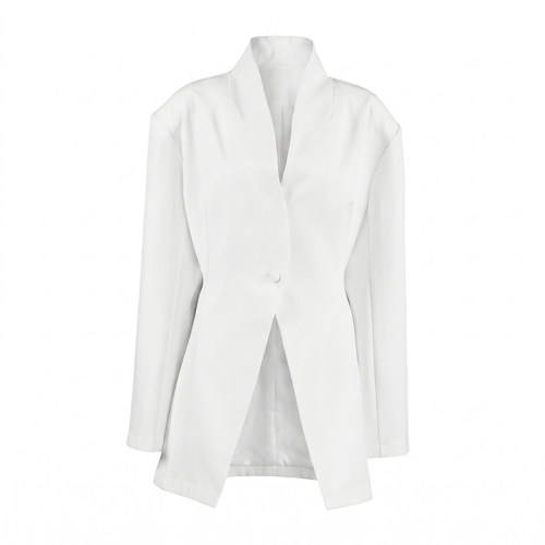 Fashion Women Coat欧美女士外套时尚V领长袖收腰上衣秋季百搭