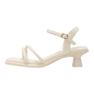 奥康女鞋 夏季新款甜美风一字带露趾时装凉鞋百搭通勤高跟鞋