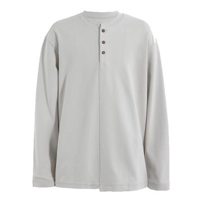 海上公路错位假门襟长袖T恤男2025秋季简约高级感亨利领打底上衣