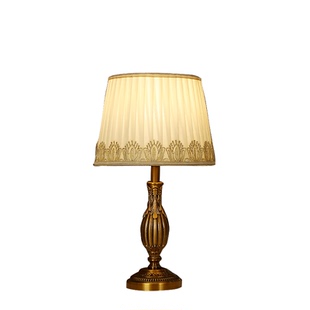 仿古铜雕刻欧式台灯美式轻奢客厅卧室床头灯智能遥控触摸调光开关