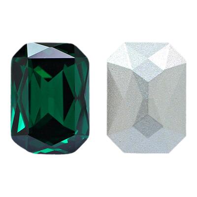 东洲水晶尖底祖母绿美甲钻长八角