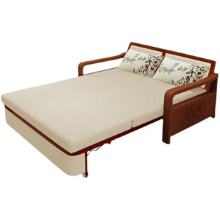 实木沙发床折叠两用2025新款中式书房小户型多功能 临时留宿床