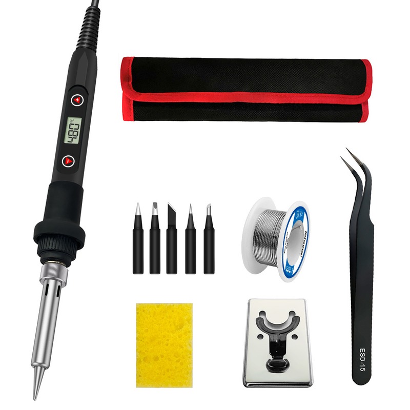 LS-80W数显恒温可调电烙铁电子维修工具焊锡焊接电焊笔家用套装