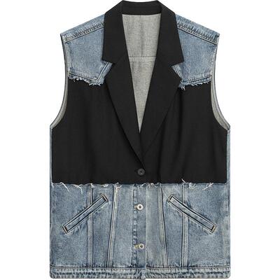 【播奥莱】播撞色牛仔马甲女商场同款24夏时髦叠穿上衣BDR2MD0652