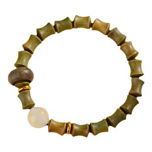 西安大兴善寺官方绿檀木手串节节高升竹节转运上岸盘珠文玩男女