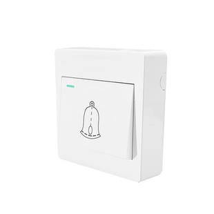 明装86型自动复位门铃开关回弹门禁开关家用有线按钮门铃开关面板