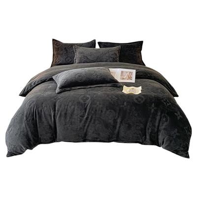 加厚保暖牛奶绒床上四件套床单